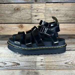 Dr Martens Blaire Patent Leather Sandals - Black - 8